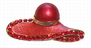 Hat Pendant w/ crystal rim