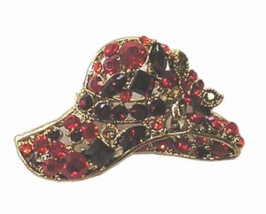 Hat w/ Large crystals & Purple bow