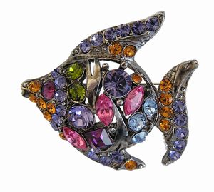 Crystal Fish Pin