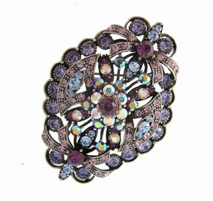 Purple oval brooch