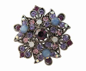 Purple flower brooch