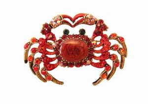 Large red crab pin