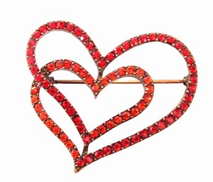 Red Double Heart Pin