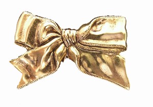 Gold Bow magnetic brooch